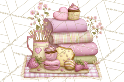 Valentine Picnic Party Clipart, Pink Heart Picnic PNG Product Image 5