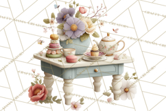 Springtime Baby Animal Clipart PNG, Cute Tea Party Bunnies Product Image 5