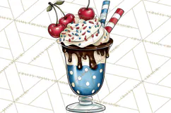 4th of July Retro Diner Clipart, Patriotic Americana Diner Product Image 5