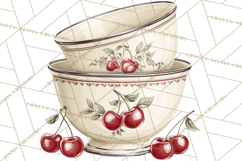 Farmhouse Cherry Kitchen Clipart, Rustic Cherry Kitchen Png Product Image 5