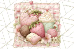 Valentine Picnic Party Clipart, Pink Heart Picnic PNG Product Image 2