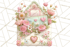 Pink Romantic Letter Clipart, Love Notes Clip Art PNG Product Image 3