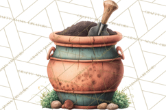 Spring Garden Clipart, Garden Tools Clip Art PNG, Watercolor Product Image 3