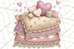 Valentine Picnic Party Clipart, Pink Heart Picnic PNG Product Image 4