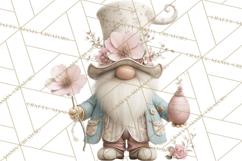 Easter Gnomes Clipart, Cute Bunny Hats, Pastel Eggs Png Product Image 4