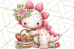 Valentine Dinosaur Clipart Cute T-Rex Sublimation PNG Love Product Image 5