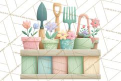Spring Garden Tools Clipart, Cute Gardening Tools PNG Product Image 5