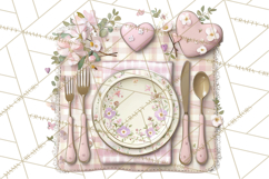 Valentine Picnic Party Clipart, Pink Heart Picnic PNG Product Image 5