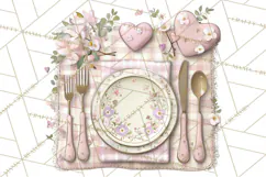 Valentine Picnic Party Clipart, Pink Heart Picnic PNG Product Image 5