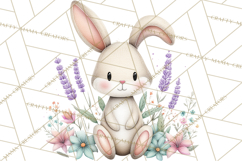 Floral Easter Bunnies Clipart, Cute and Elegant Bunny Easter Product Image 5