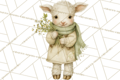 Vintage Spring Lamb Clipart, Whimsical Lamb Gardening Product Image 2
