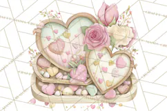 Valentine Picnic Party Clipart, Pink Heart Picnic PNG Product Image 2