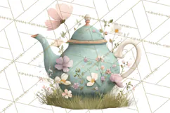 Springtime Baby Animal Clipart PNG, Cute Tea Party Bunnies Product Image 2