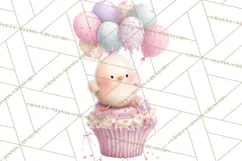 Pastel Birthday Clipart, Cute Party Animals PNG Product Image 4