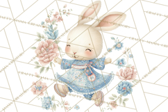 Chinoiserie Easter Clipart, Cute Elegant Bunny Easter Png Product Image 4