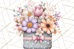 Easter Duckling Clipart, Cute Ducklings in Fancy Outfits Png Product Image 4