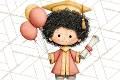 Kids Graduation Clipart PNG, Preschool Kindergarten Kids Product Image 4