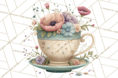 Springtime Baby Animal Clipart PNG, Cute Tea Party Bunnies Product Image 3