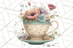 Springtime Baby Animal Clipart PNG, Cute Tea Party Bunnies Product Image 3