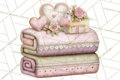 Valentine Picnic Party Clipart, Pink Heart Picnic PNG Product Image 3