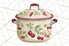Farmhouse Cherry Kitchen Clipart, Rustic Cherry Kitchen Png Product Image 3