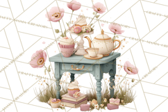 Springtime Baby Animal Clipart PNG, Cute Tea Party Bunnies Product Image 4
