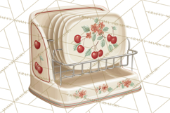 Farmhouse Cherry Kitchen Clipart, Rustic Cherry Kitchen Png Product Image 4