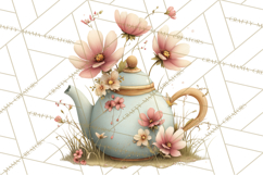Springtime Baby Animal Clipart PNG, Cute Tea Party Bunnies Product Image 5