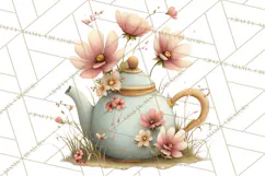 Springtime Baby Animal Clipart PNG, Cute Tea Party Bunnies Product Image 5