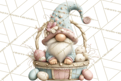 Easter Gnomes Clipart, Cute Bunny Hats, Pastel Eggs Png Product Image 2
