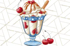 4th of July Retro Diner Clipart, Patriotic Americana Diner Product Image 2