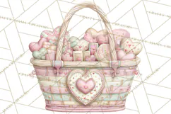 Valentine Picnic Party Clipart, Pink Heart Picnic PNG Product Image 3