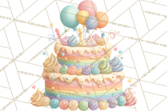 Cartoon Birthday Cake Clipart, Cute Realistic Cake PNG Product Image 3