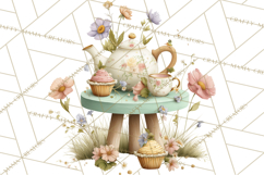 Springtime Baby Animal Clipart PNG, Cute Tea Party Bunnies Product Image 3