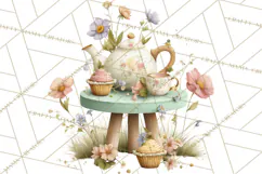 Springtime Baby Animal Clipart PNG, Cute Tea Party Bunnies Product Image 3