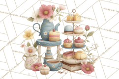 Springtime Baby Animal Clipart PNG, Cute Tea Party Bunnies Product Image 4