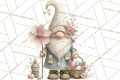 Easter Gnomes Clipart, Cute Bunny Hats, Pastel Eggs Png Product Image 4