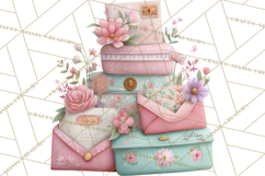 Pink Romantic Letter Clipart, Love Notes Clip Art PNG Product Image 4