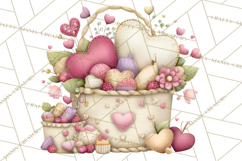 Valentine Picnic Party Clipart, Pink Heart Picnic PNG Product Image 5