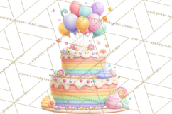 Cartoon Birthday Cake Clipart, Cute Realistic Cake PNG Product Image 5