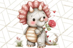 Valentine Dinosaur Clipart Cute T-Rex Sublimation PNG Love Product Image 2