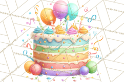 Cartoon Birthday Cake Clipart, Cute Realistic Cake PNG Product Image 2