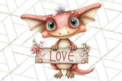 Valentine Dinosaur Clipart Cute T-Rex Sublimation PNG Love Product Image 3