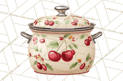 Farmhouse Cherry Kitchen Clipart, Rustic Cherry Kitchen Png Product Image 3