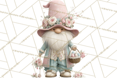 Easter Gnomes Clipart, Cute Bunny Hats, Pastel Eggs Png Product Image 3