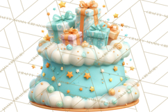Cartoon Birthday Cake Clipart, Cute Realistic Cake PNG Product Image 3