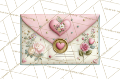 Pink Romantic Letter Clipart, Love Notes Clip Art PNG Product Image 3