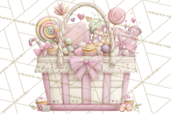 Valentine Picnic Party Clipart, Pink Heart Picnic PNG Product Image 3