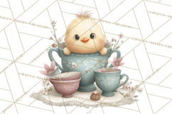 Springtime Baby Animal Clipart PNG, Cute Tea Party Bunnies Product Image 4
