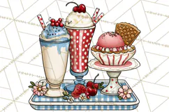 4th of July Retro Diner Clipart, Patriotic Americana Diner Product Image 4